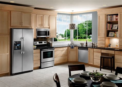 light wood cabinets with stainless steel appliances|stainless steel kitchen cabinets colors.